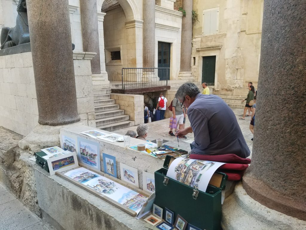 Painter in the old town