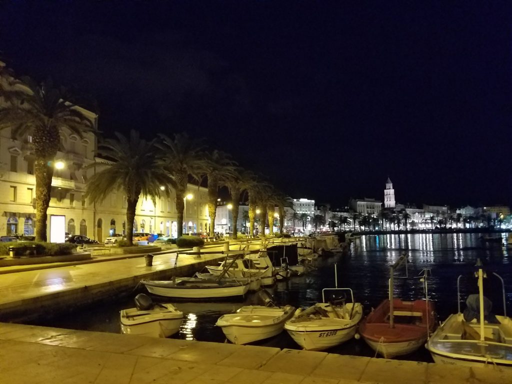 Old town Split at night